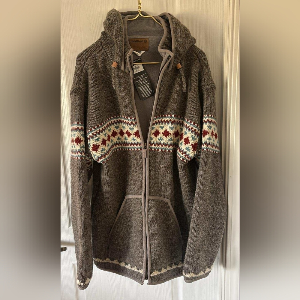 Laundromat “Bergen” 100% Wool Hooded Zip Sweater – XL – NWT – Heavyweight